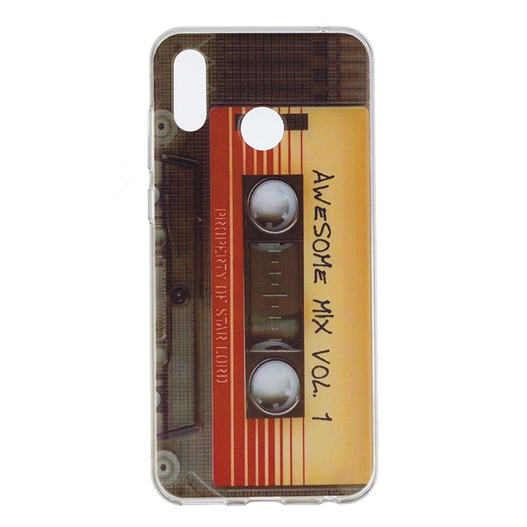 Pattern Printing Flexible TPU Protection Casing for Huawei Honor Play - Cassette Tape-1