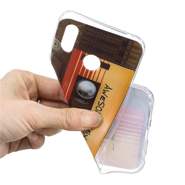 Pattern Printing Flexible TPU Protection Casing for Huawei Honor Play - Cassette Tape-4