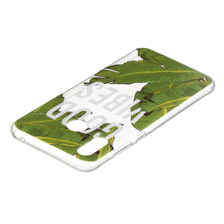 Pattern Printing Flexible TPU Phone Casing for Huawei Honor Play - Green Leaves-3