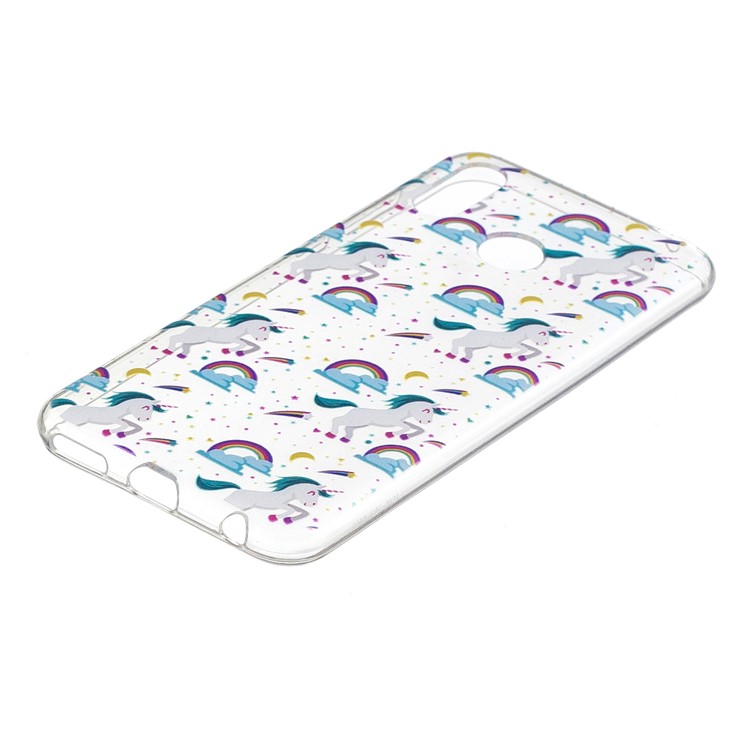 Pattern Printing Flexible TPU Phone Cover for Huawei Honor Play - Unicorns and Rainbows-2