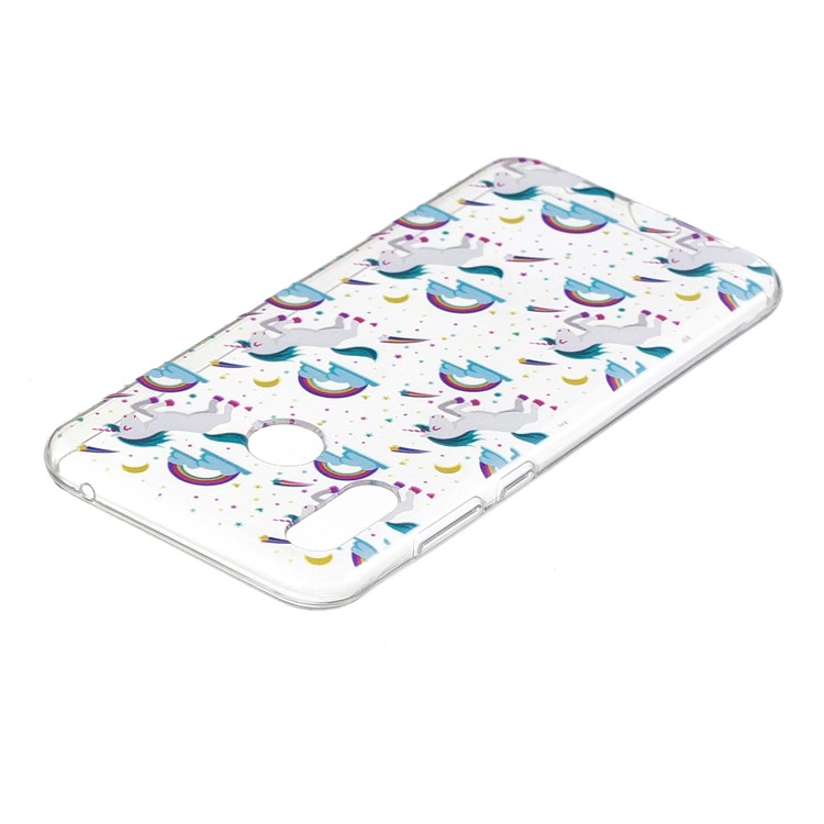 Pattern Printing Flexible TPU Phone Cover for Huawei Honor Play - Unicorns and Rainbows-3