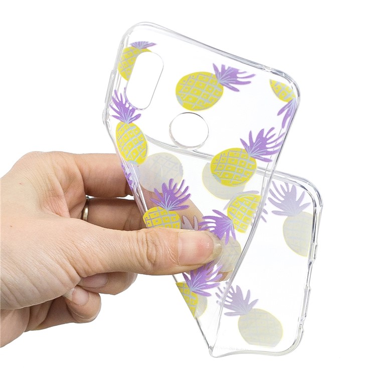Pattern Printing Flexible TPU Cell Phone Case for Huawei Honor Play - Pineapple-4