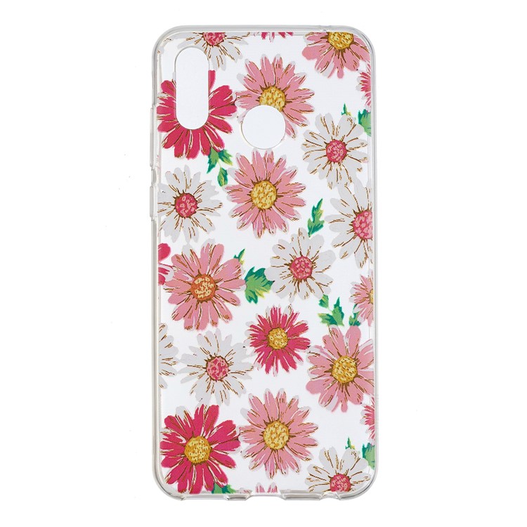 Pattern Printing Flexible TPU Mobile Phone Cover for Huawei Honor Play - Daisy Flower-1