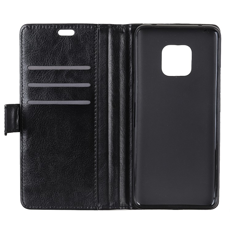 Rivet Decorated Crazy Horse Leather Wallet Case for Huawei Mate 20 Pro - Black-4