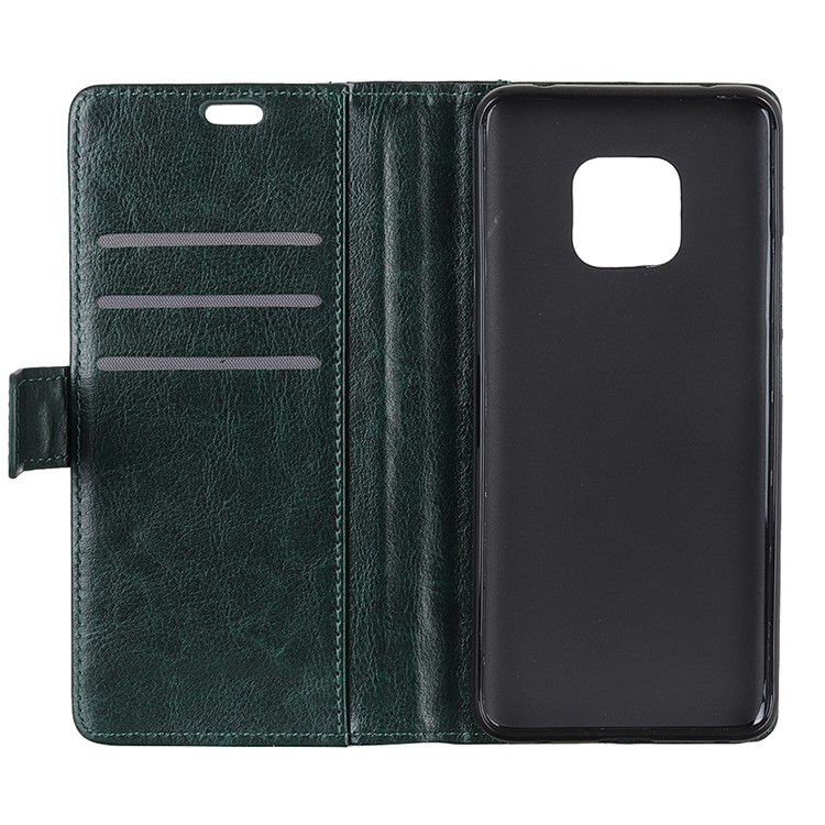 Rivet Decorated Crazy Horse PU Leather Wallet Case for Huawei Mate 20 Pro - Blackish Green-4