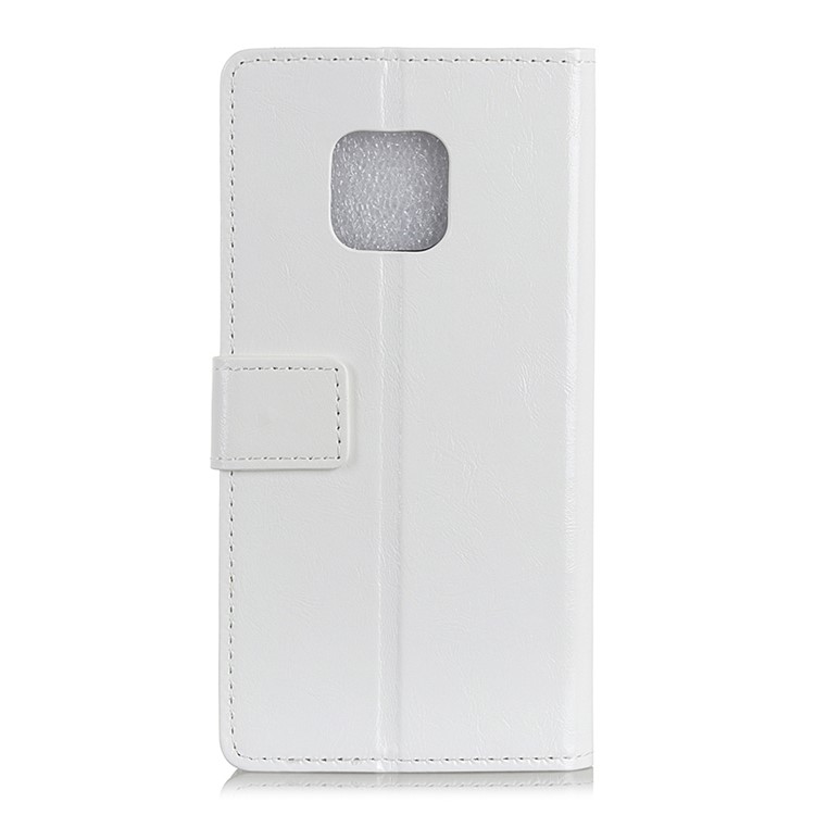 Crazy Horse Texture Portefeuille En Cuir PU Stand Support De Coque Pour Huawei Mate 20 Pro - Blanc-7