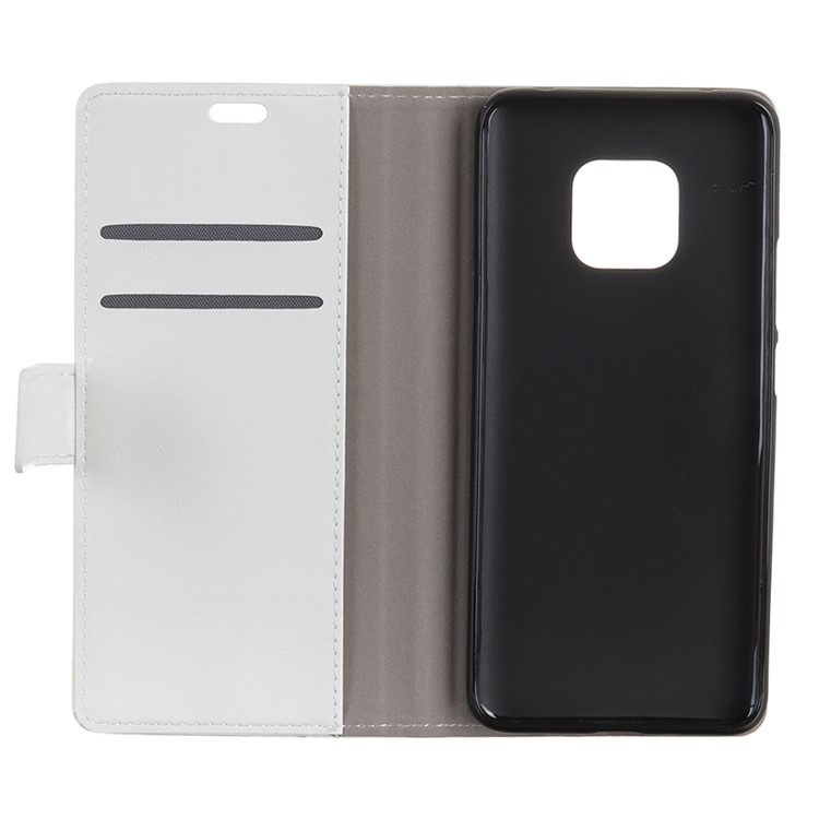 Crazy Horse Texture Portefeuille En Cuir PU Stand Support De Coque Pour Huawei Mate 20 Pro - Blanc-8