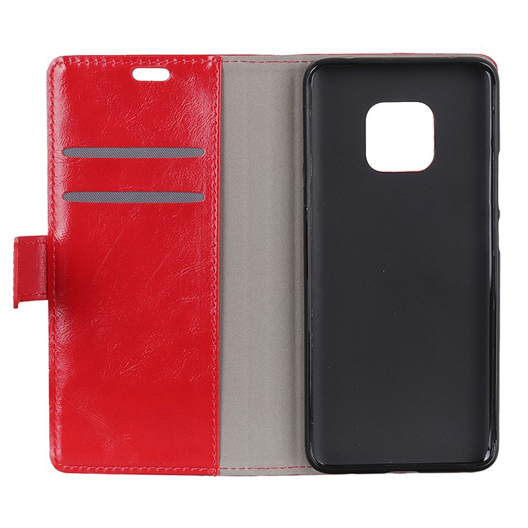 Crazy Horse Texture Wallet PU Leather Stand Mobile Shell for Huawei Mate 20 Pro - Red-8