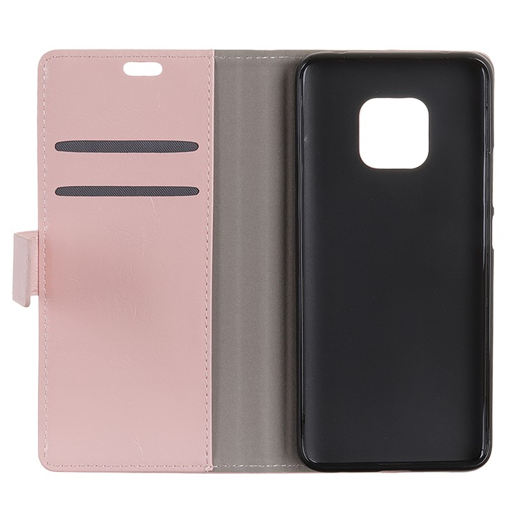 Crazy Horse Texture Wallet PU Leather Stand Accessory Case for Huawei Mate 20 Pro - Pink-8