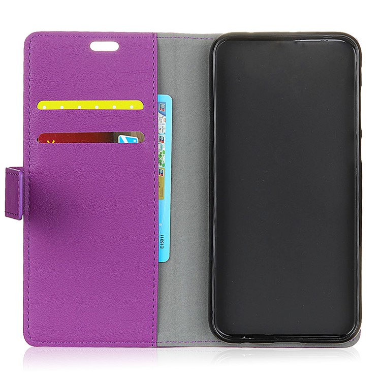 Wallet Stand Flip Leather Mobile Cover for Huawei Mate 20 Pro - Purple-3