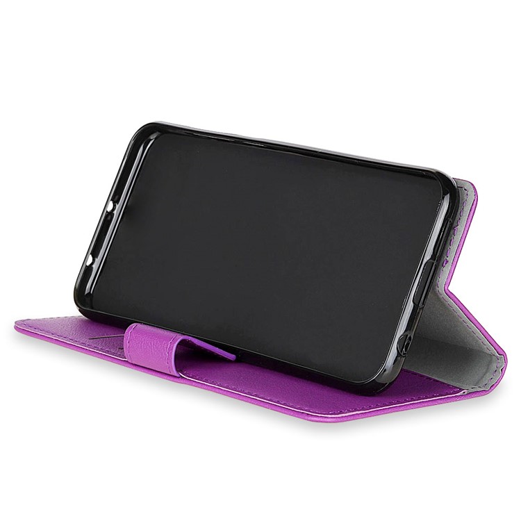 Wallet Stand Flip Leather Mobile Cover for Huawei Mate 20 Pro - Purple-5