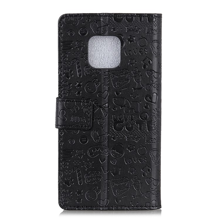 Cartoon Graffiti Leather Stand Mobile Case Wallet for Huawei Mate 20 Pro - Black-7