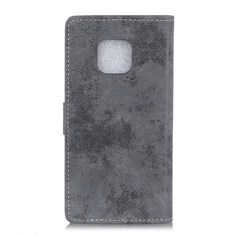 Vintage Style Flip Leather Wallet Stand Casing for Huawei Mate 20 Pro - Grey-4