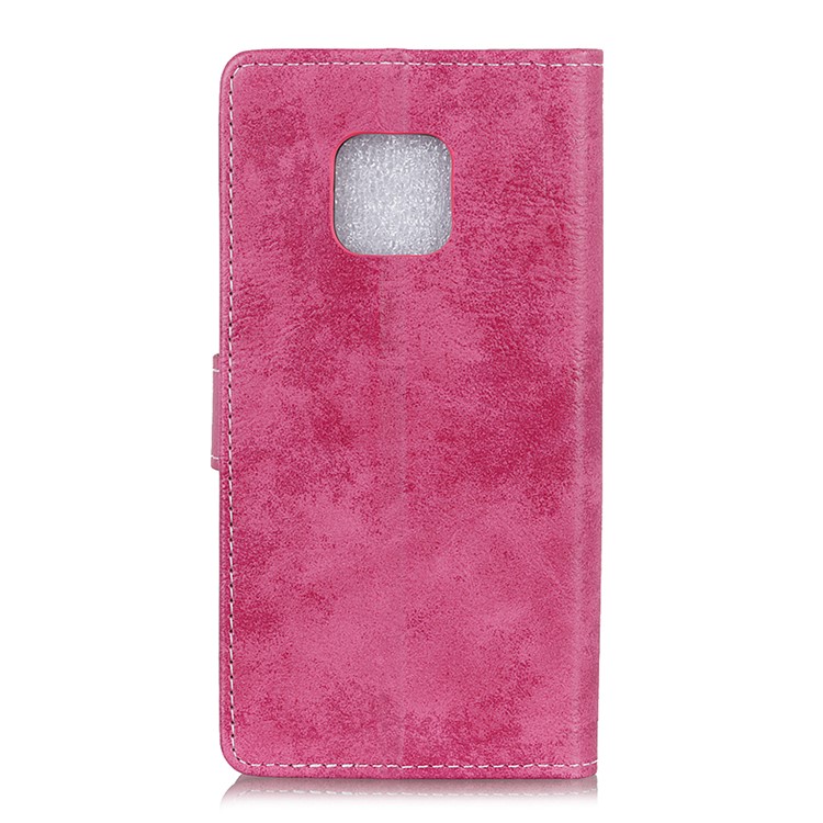 Vintage Style Flip Leather Wallet Stand Case for Huawei Mate 20 Pro - Rose-4