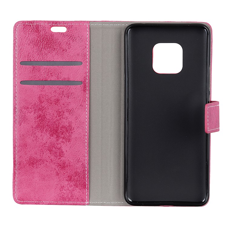 Vintage Style Flip Leather Wallet Stand Case for Huawei Mate 20 Pro - Rose-5