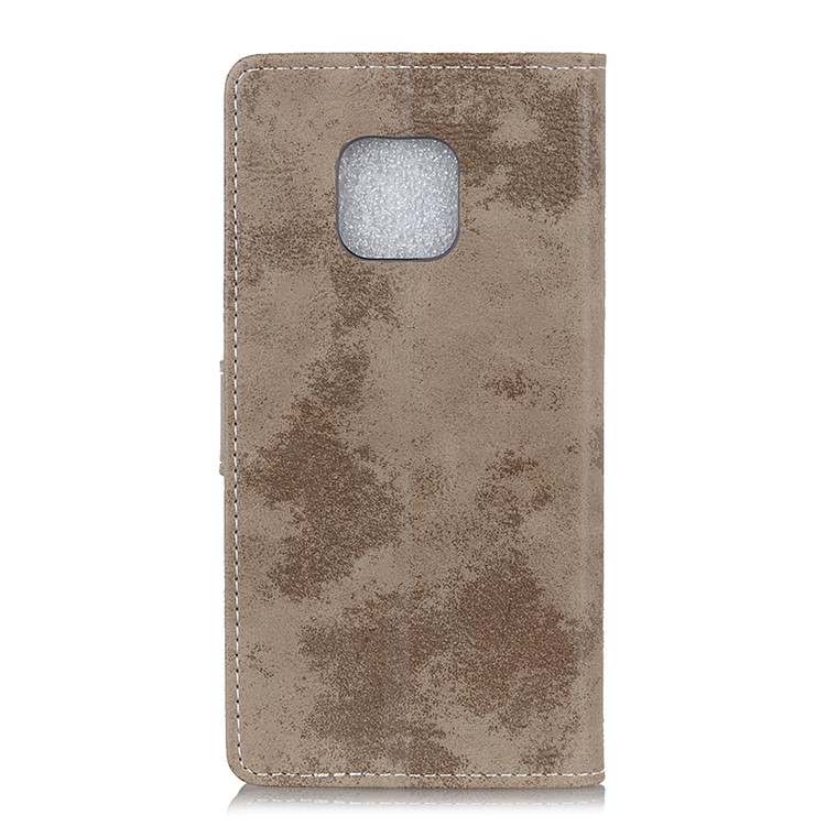 Vintage Style Flip Leather Wallet Stand Cover for Huawei Mate 20 Pro - Khaki-4