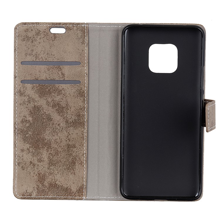 Vintage Style Flip Leather Wallet Stand Cover for Huawei Mate 20 Pro - Khaki-5
