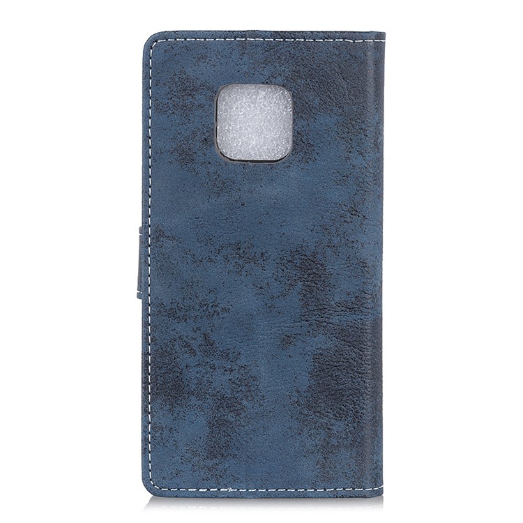 Vintage Style Flip Leather Wallet Stand Shell Case for Huawei Mate 20 Pro - Blue-4