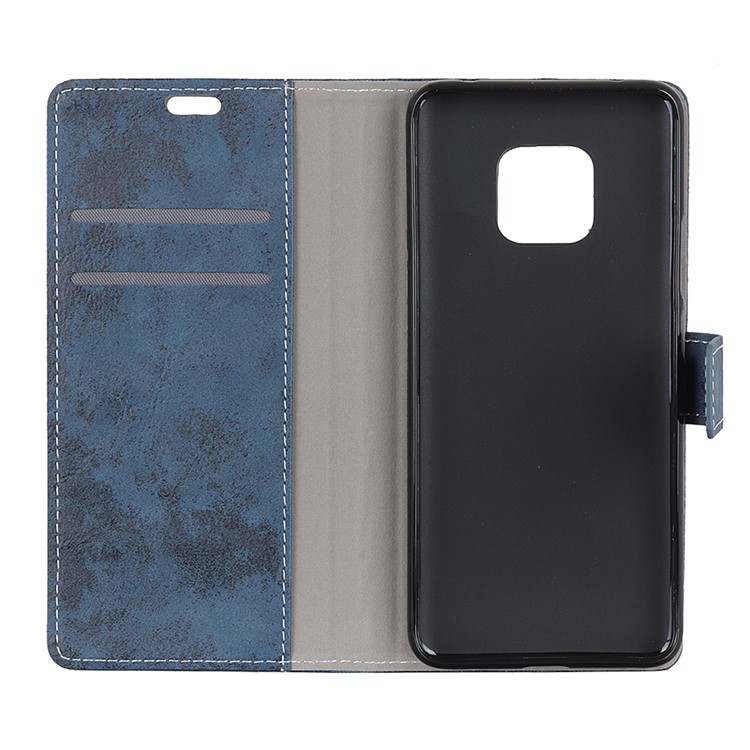 Vintage Style Flip Leather Wallet Stand Shell Case for Huawei Mate 20 Pro - Blue-5