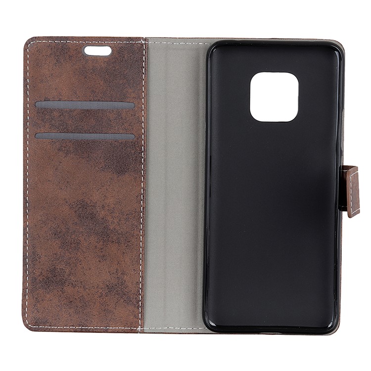 Vintage Style Flip Leather Wallet Stand Phone Cover for Huawei Mate 20 Pro - Brown-5