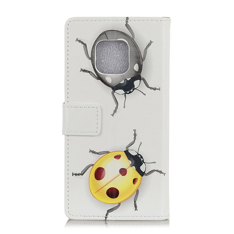 For Huawei Mate 20 Pro Patterned Leather Wallet Stand Cover Shell - Colored Ladybirds-3