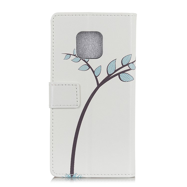 For Huawei Mate 20 Pro Patterned Leather Wallet Stand Protective Case - Little Owls on Branch-4