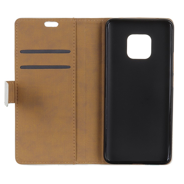 Pattern Printing Leather Wallet Stand Folio Cover for Huawei Mate 20 Pro - Eiffel Tower and Quill-pen-5