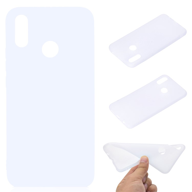 Solid Color Matte Soft TPU Phone Cover for Huawei nova 3i / P Smart Plus - White-1