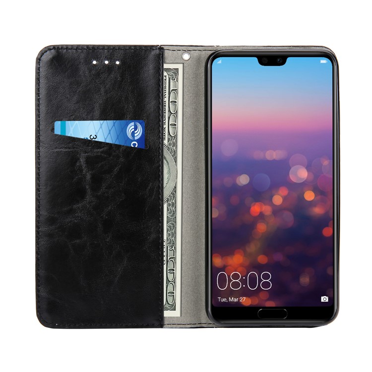 Wallet Stitching PU Leather Flip Protection Case with Stand for Huawei P20 - Black-7