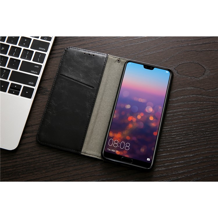 Wallet Stitching PU Leather Flip Protection Case with Stand for Huawei P20 - Black-9