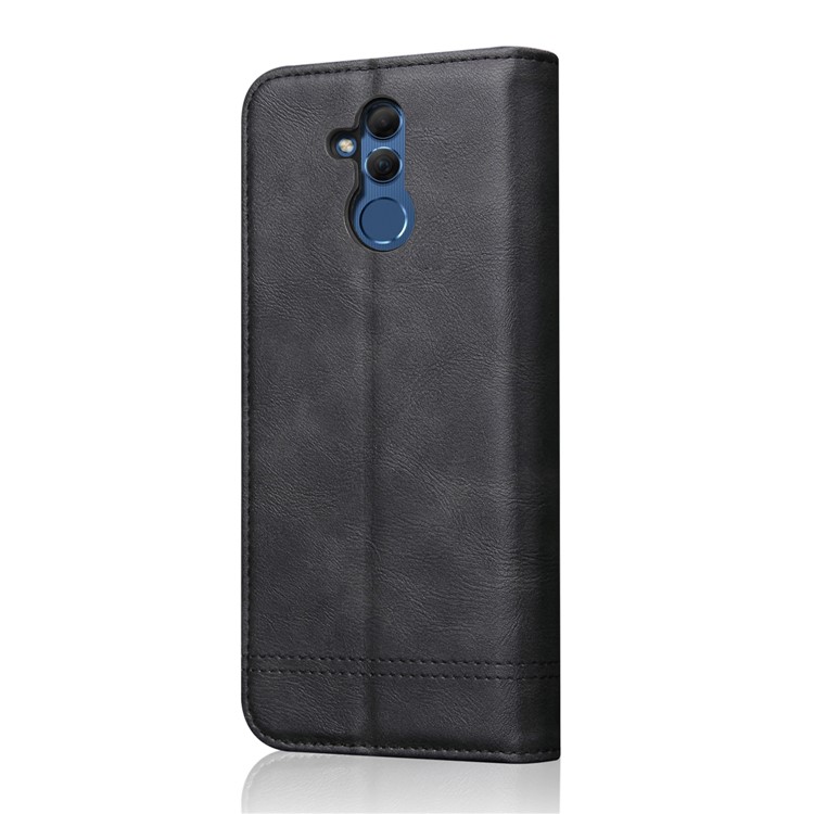 Auto-absorbed Retro Crazy Horse PU Leather Wallet Stand Phone Casing for Huawei Mate 20 Lite - Black-3