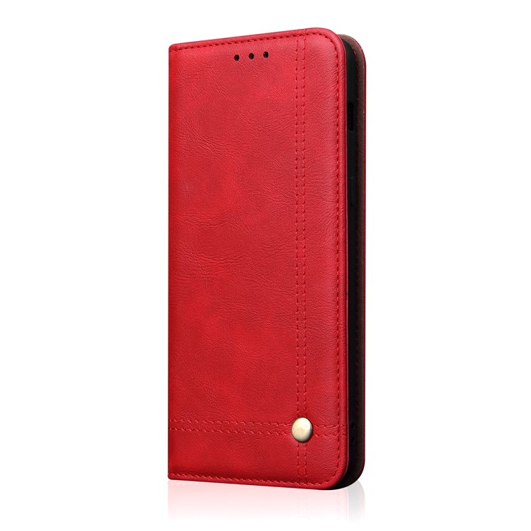 Auto-absorbed Retro Crazy Horse PU Leather Wallet Stand Case for Huawei Mate 20 Lite - Red-2