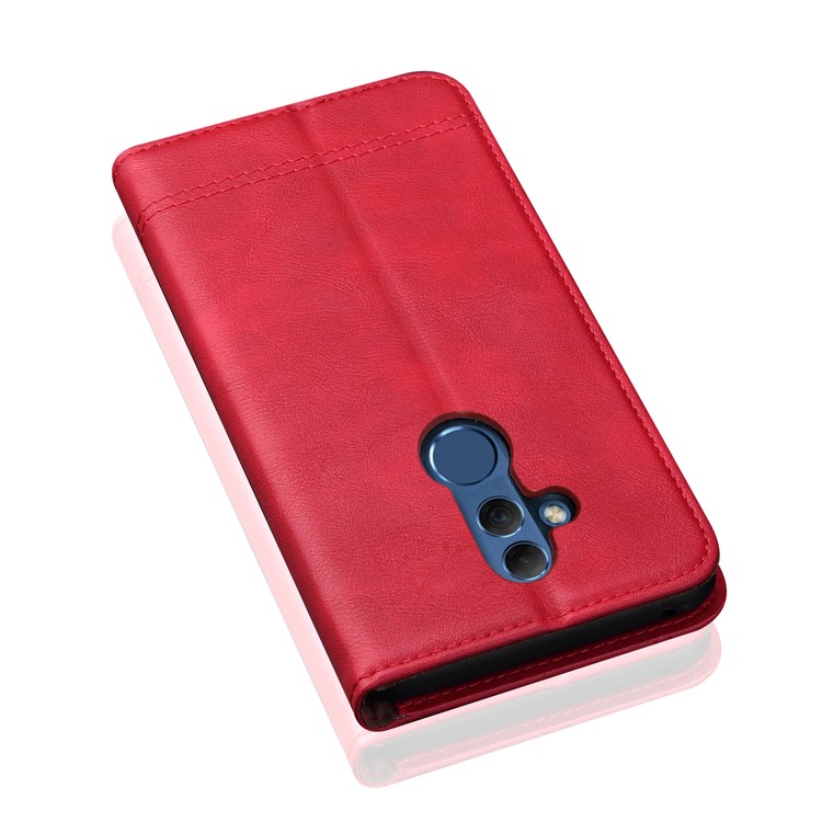 Auto-absorbed Retro Crazy Horse PU Leather Wallet Stand Case for Huawei Mate 20 Lite - Red-6