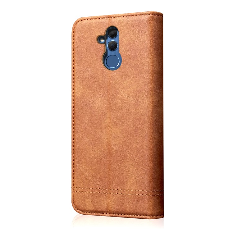 Auto-absorbed Retro Crazy Horse PU Leather Wallet Stand Cover for Huawei Mate 20 Lite - Coffee-3