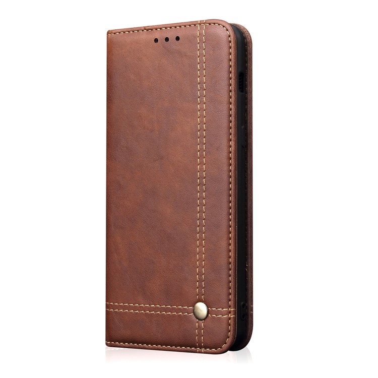 Auto-absorbed Retro Crazy Horse PU Leather Wallet Stand Shell for Huawei Mate 20 Lite - Brown-2