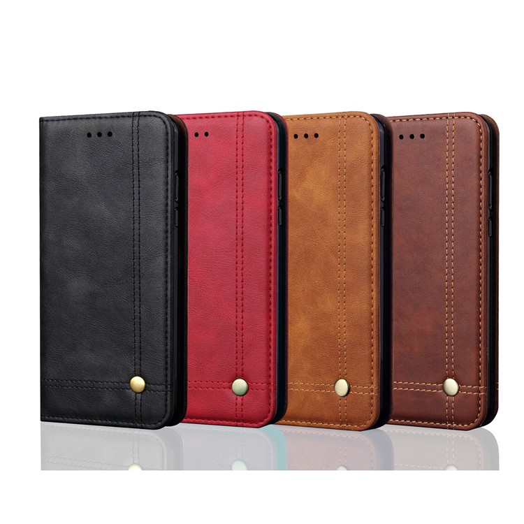 Auto-absorbed Retro Crazy Horse Texture Leather Wallet Stand Folio Case for Huawei Honor 8X - Black-7
