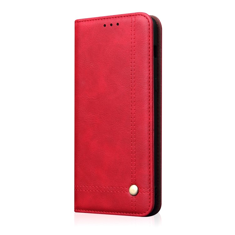 Auto-absorbierte Retro Verrückte Pferd Textur Leder Brieftasche Stehen Telefon Gehäuse Für Huawei Ehre 8 X - Rot-1