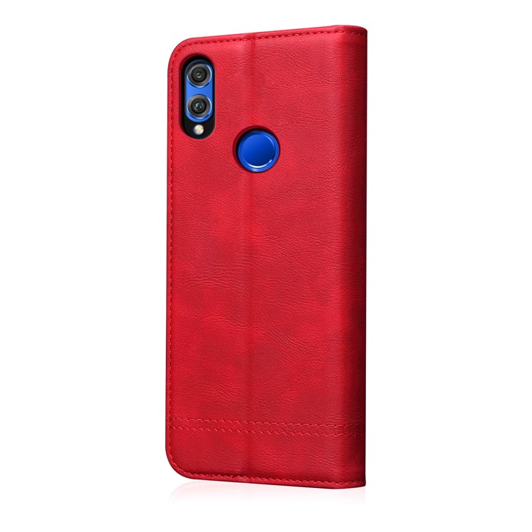 Auto-absorbierte Retro Verrückte Pferd Textur Leder Brieftasche Stehen Telefon Gehäuse Für Huawei Ehre 8 X - Rot-2
