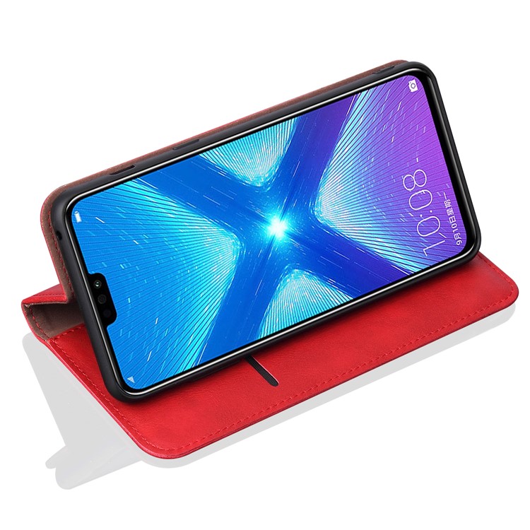 Auto-absorbierte Retro Verrückte Pferd Textur Leder Brieftasche Stehen Telefon Gehäuse Für Huawei Ehre 8 X - Rot-5