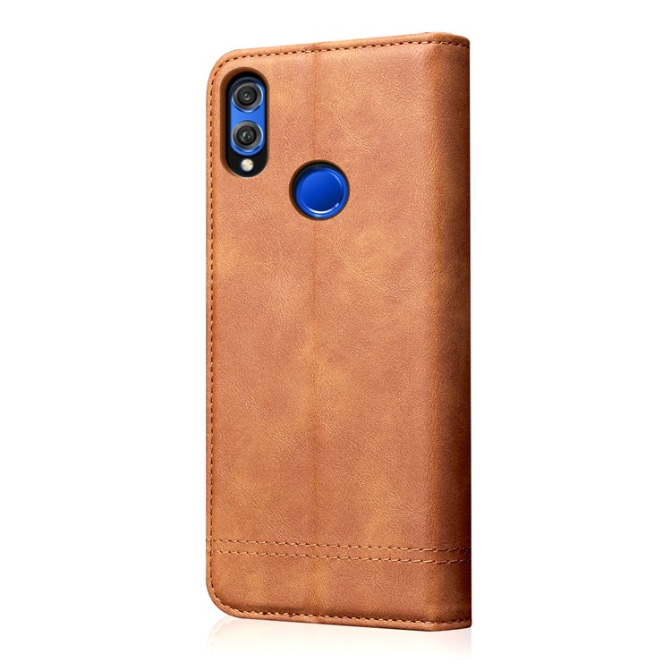 Auto-absorbed Retro Crazy Horse Texture Leather Wallet Cover Case with Stand for Huawei Honor 8X - Light Brown-2