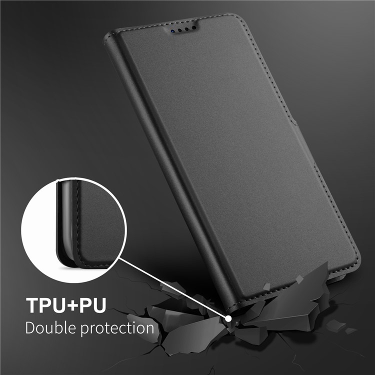 Auto-absorbed Leather Card Holder Case with Stand for Huawei Mate 20 Lite - Black-5