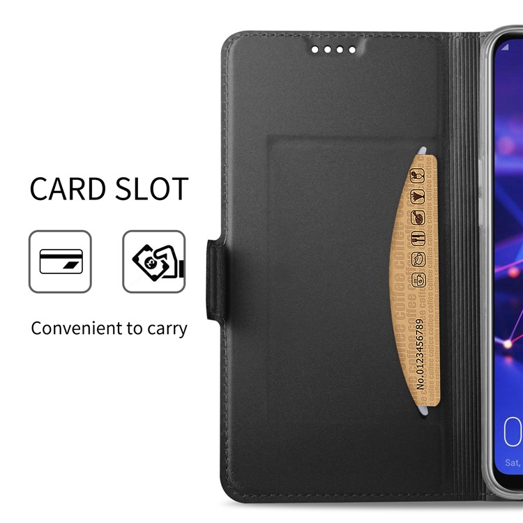 Auto-absorbed Leather Card Holder Case with Stand for Huawei Mate 20 Lite - Black-6