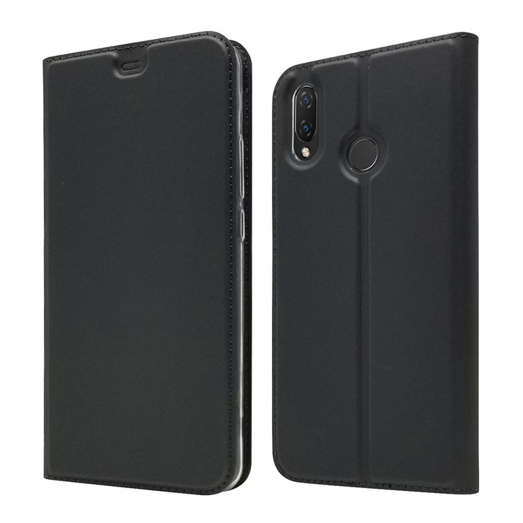 Estuche De Cuero Autoabsorbido Con Ranura Para Tarjeta Para Huawei P Smart + / nova 3i - Negro-2