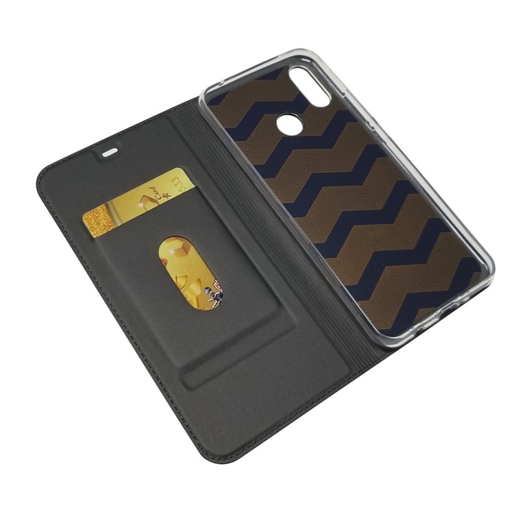Estuche De Cuero Autoabsorbido Con Ranura Para Tarjeta Para Huawei P Smart + / nova 3i - Negro-5
