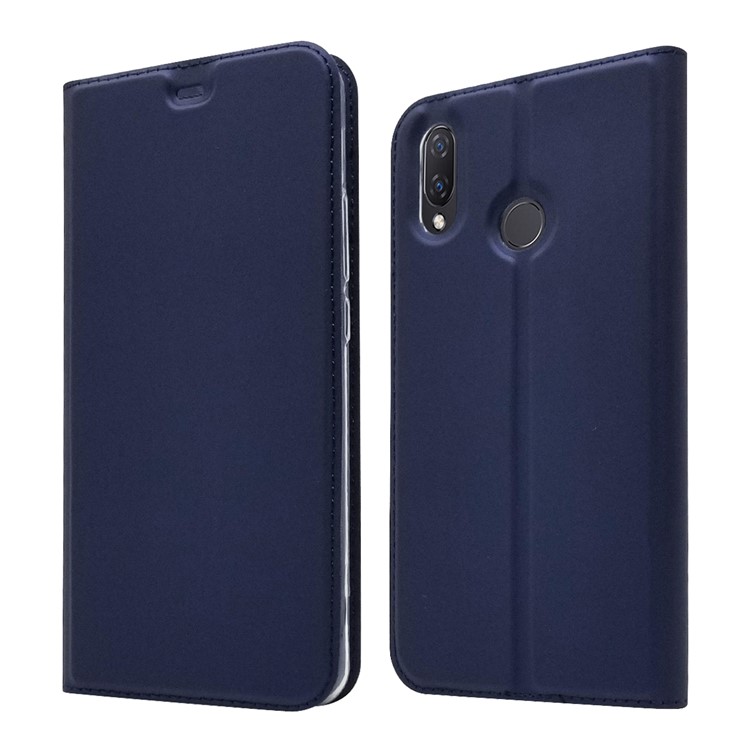Auto-absorbed Cell Phone Leather Stand Case with Card Slot for Huawei P Smart+ / nova 3i - Dark Blue-2