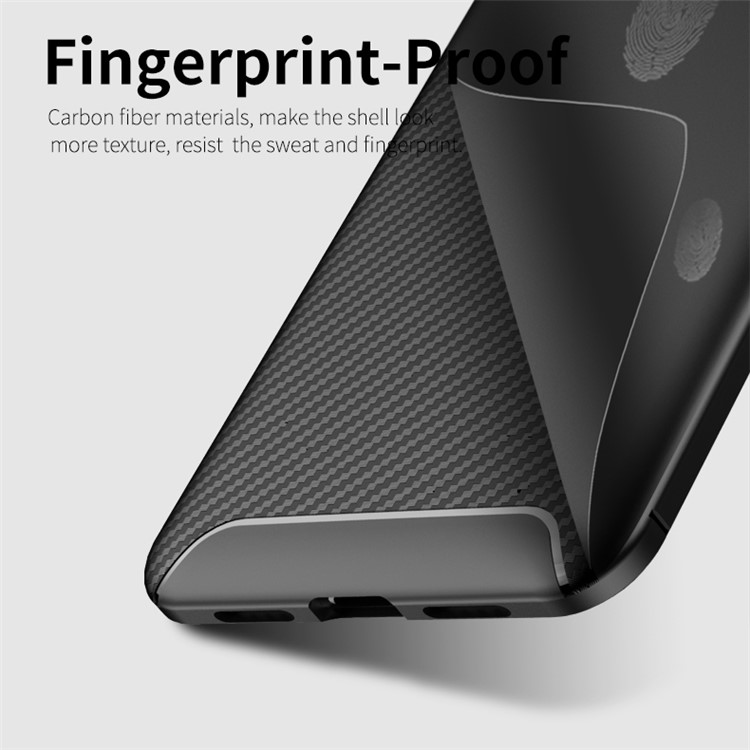 IPAKY Carbon Fiber Texture TPU Case for Huawei P20 Lite / Nova 3e - Black-2