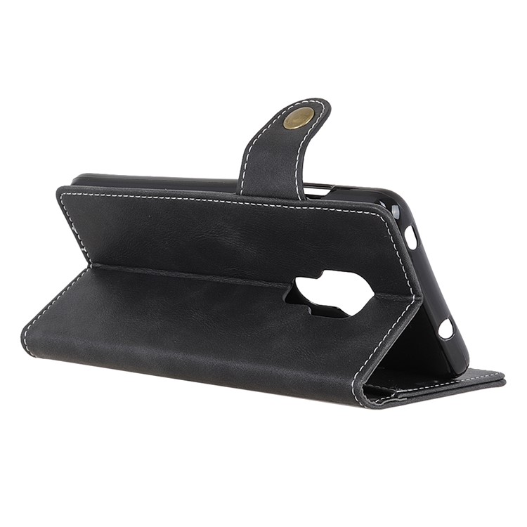 S Shape Textured Wallet Leather Stand Case for Huawei Mate 20 - Black-10