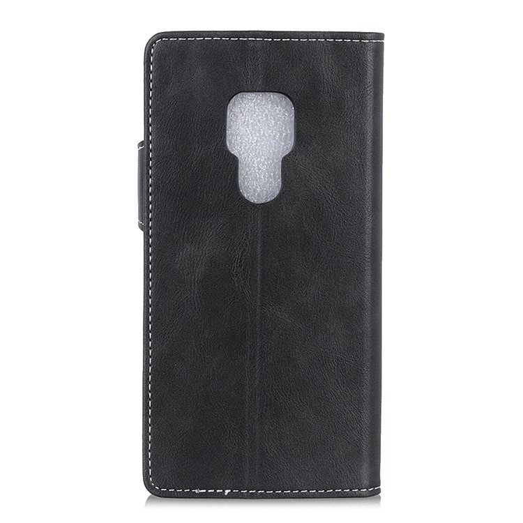 S Shape Textured Wallet Leather Stand Case for Huawei Mate 20 - Black-7