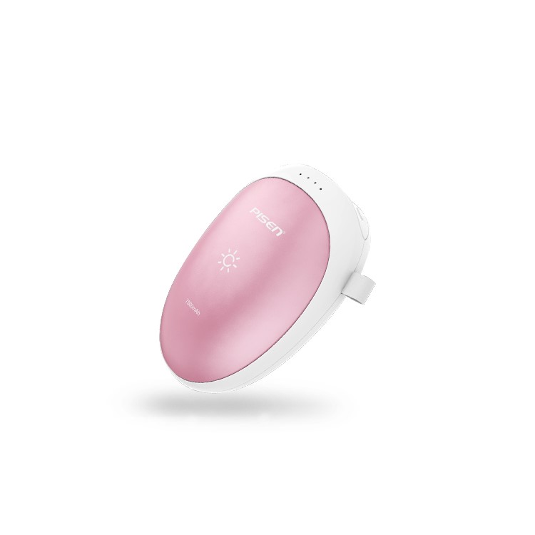 PISEN CE Certificated 7500mAh Backup Battery Charger Hand Warmer - Pink-2