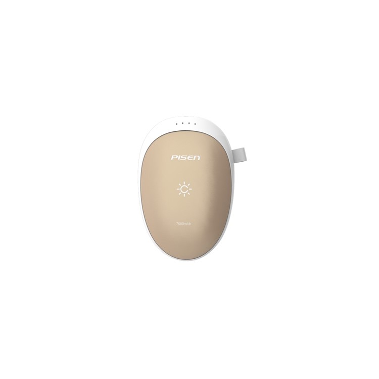 PISEN CE Certificated 7500mAh External Power Charger Hand Warmer - Gold Color-2